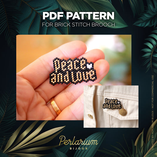 Diagramme PDF Brick Stitch Peace and Love