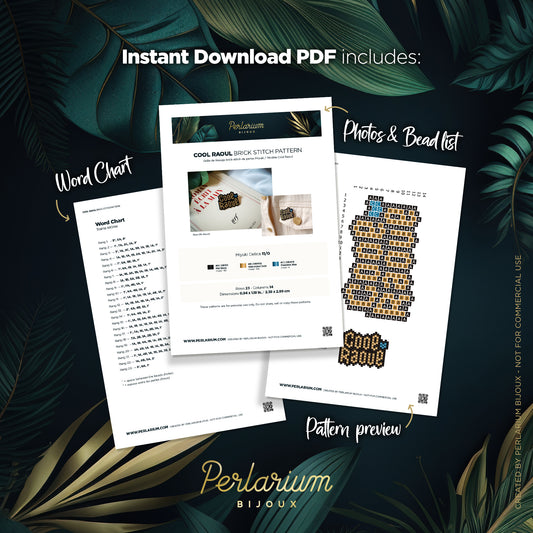 Diagramme PDF Brick Stitch Cool Raoul