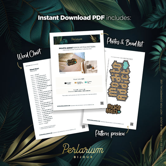 Diagramme PDF Brick Stitch Mojito Addict