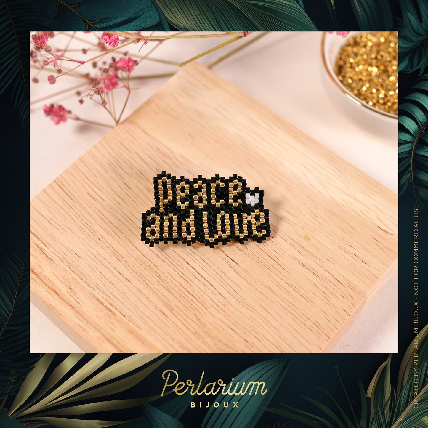 Diagramme PDF Brick Stitch Peace and Love