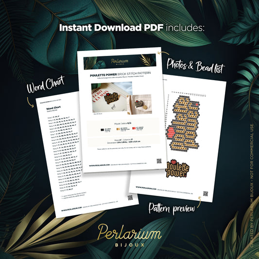 Diagramme PDF Brick Stitch Poulette Power