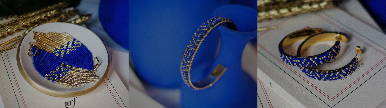Collection Majorelle Perlarium Bijoux Perles miyuki bleu klein mat